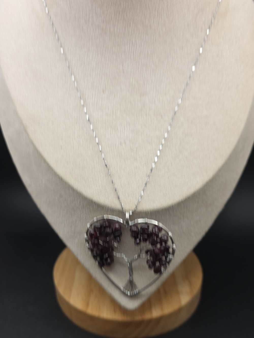 Heart Tree Pendant Necklace with Purple Gem Accents (2516)